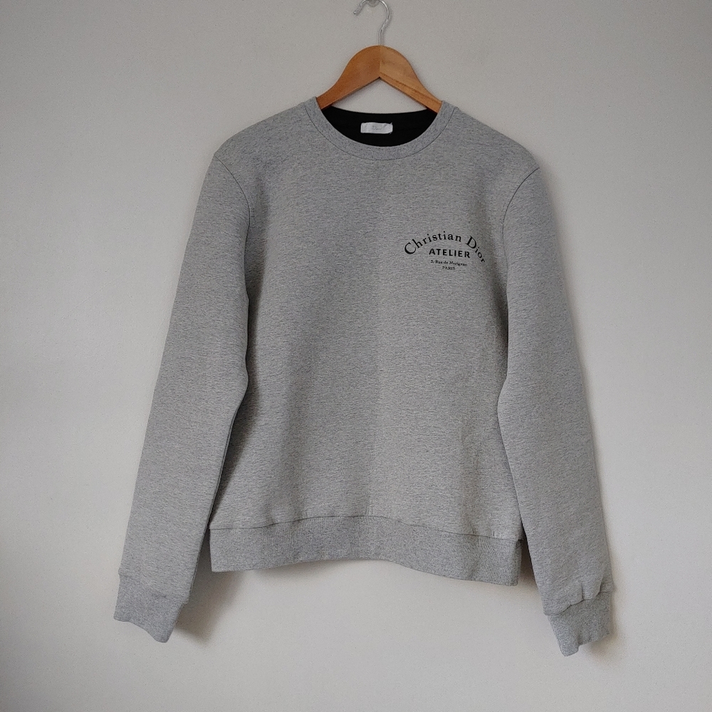 Christian Dior Sweatshirt Logo Print Crewneck Size Medium Grey